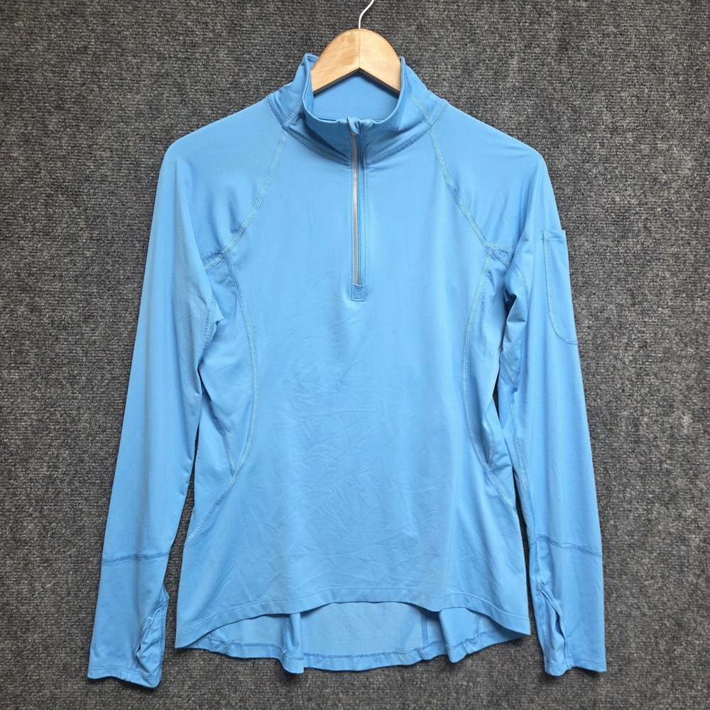 BloqUV Zip Top Women's Medium Blue UPF 50+ Sun Protective Active Mock Neck FLAW